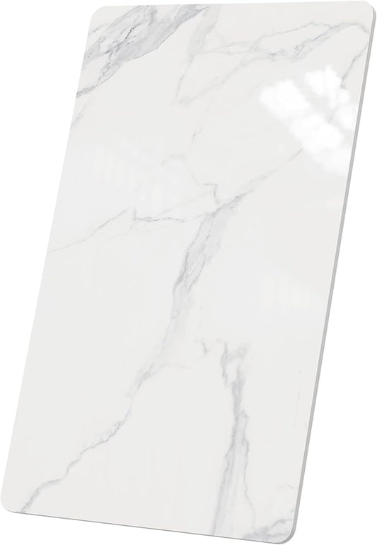 Rectangle Table Top,39.3” x 23.6 ” White Sintered Stone Tabletop, DIY Replacement & Cover Marble Desktop, Scratch & Wear Resistant, Easy to Clean, Suitable for Indoor & Outdoor