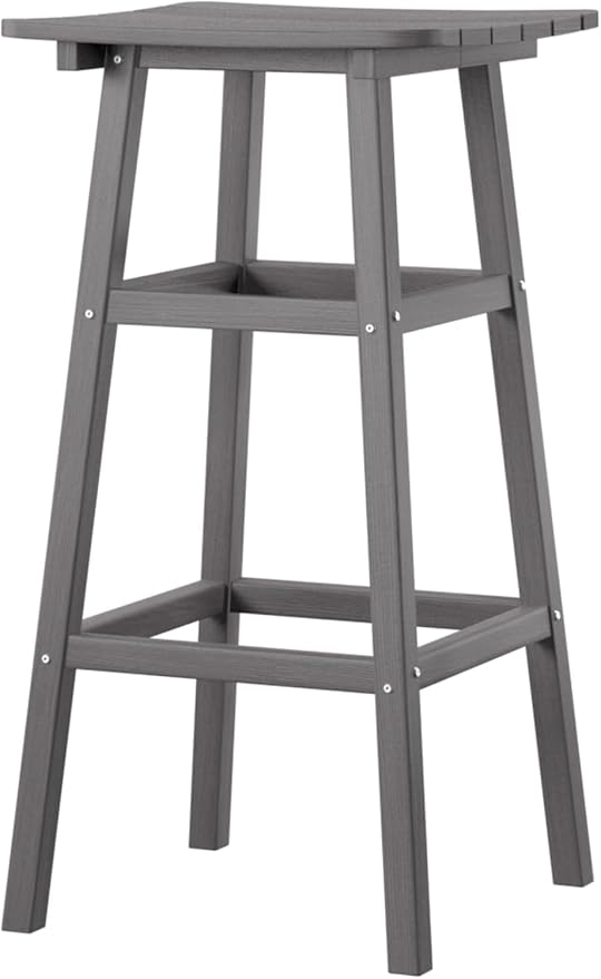 Outdoor Bar Table, HDPE Patio Bar Table, All Weather Height Patio Tables, Outdoor Bar Height Table, Tall Bistro Pub Table for Outside Deck, Porch, Backyard, Garden, Grey