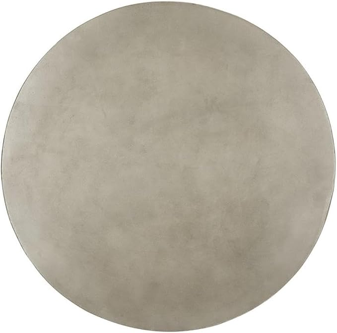 Pemberly Row Round Concrete Coffee Table, 15.75" H x 27.56" W, Dark Gray Finish, Weather-Resistant Indoor/Outdoor Design, Modern Patio or Living Room Table, Durable Concrete and Acrylic Construction