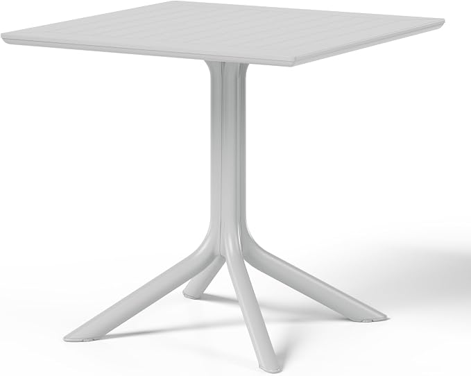WestinTrends Playa 31.5" Square Outdoor Plastic Resin Patio Dining Table for 4, Gray