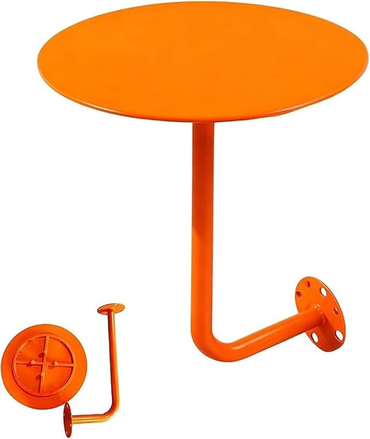 Wall Mounted Round Bar Table, Heavy Duty Iron Floating Desk, Space Saving Dining Table for Small Spaces, Waterproof Indoor/Outdoor Coffee Table, 19.7in Diameter