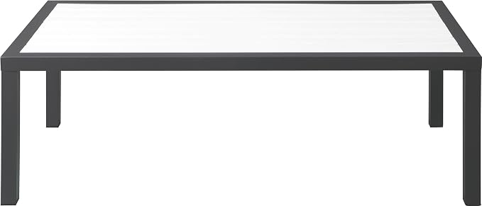 Meridian Furniture 372-C Nizuc Collection Modern | Contemporary Outdoor Patio Coffee Table with Durable Aluminum Frame
