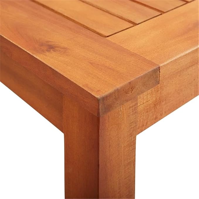 BOWERY HILL 5-Piece Acacia Wood Outdoor Dining Set, Brown Frame, Dark Gray Cushions, Weather-Resistant, Stackable Chairs, Oiled Finish, Patio, Garden or Terrace Furniture for Family Meals