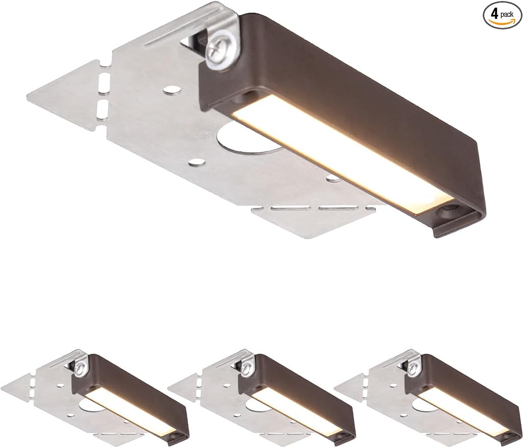 LEONLITE 4-Pack 4 Inch LED Hardscape Lighting, 1W/2W/3W, 2700K Soft White | Update Dimmable Retaining Wall Lights, Low Voltage Landscape Lighting, 12-24V AC/DC Paver Light, Outdoor Step Lights, ETL