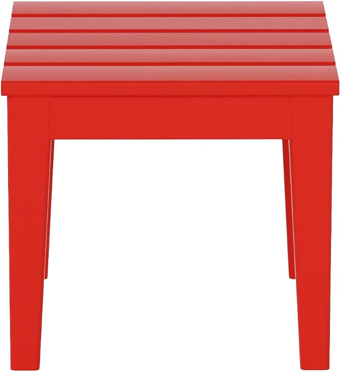 WestinTrends Ashore Outdoor Patio Modern Adirondack Side Table, Red