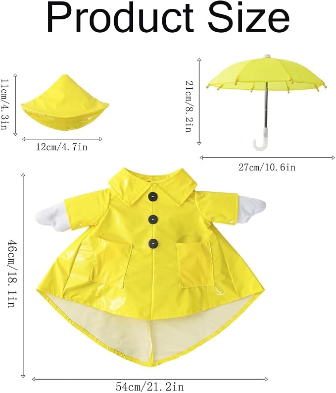 Raincoat Porch Goose Outfits,Spring Summer Lawn Goose Statue Raincoat Clothes,Fits 23" Geese Statue, for Summer Outdoor Patio Yard Lawn Garden Decoration (﻿Raincoat-Yellow)