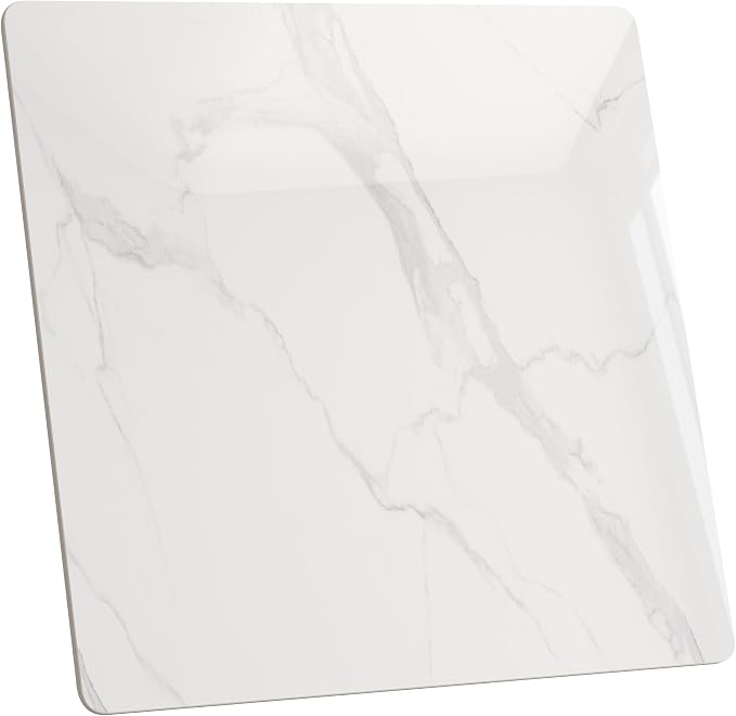 Square Table Top, 19.6” White Sintered Stone Tabletop, DIY Replacement & Cover Marble Desktop, Scratch & Wear Resistant, Suitable for Indoor & Outdoor