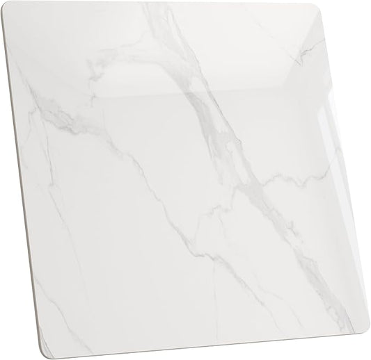 Square Table Top, 27.5” White Sintered Stone Tabletop, DIY Replacement & Cover Marble Desktop, Scratch & Wear Resistant, Suitable for Indoor & Outdoor