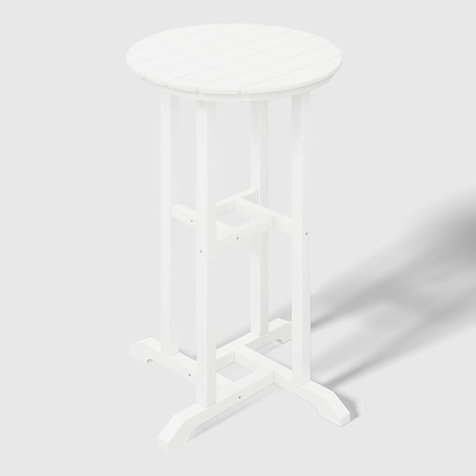 WestinTrends Malibu 37" Counter Height Round Outdoor Patio Bistro Bar Table, White