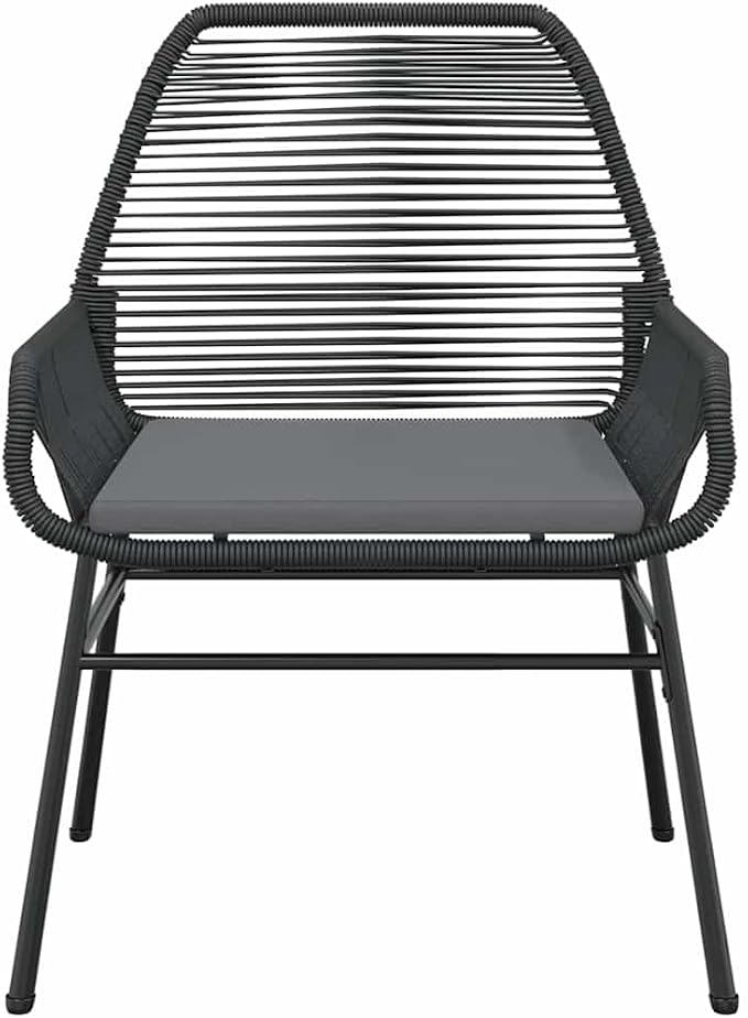 3 pcs Set Patio Dining Set & Outdoor Patio Furniture Set Black PE Rattan Garden Dining Set Balcony Furniture for Front Porch Lawn Backyard 31.5 x 31.5 x 29.1 in