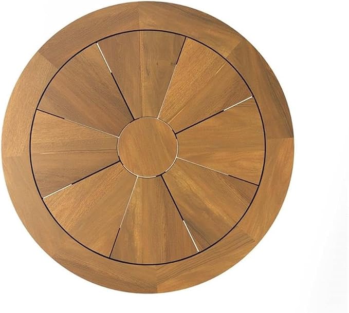 Modway Meadow Outdoor Patio Teak Wood Dining Table in Natural Taupe