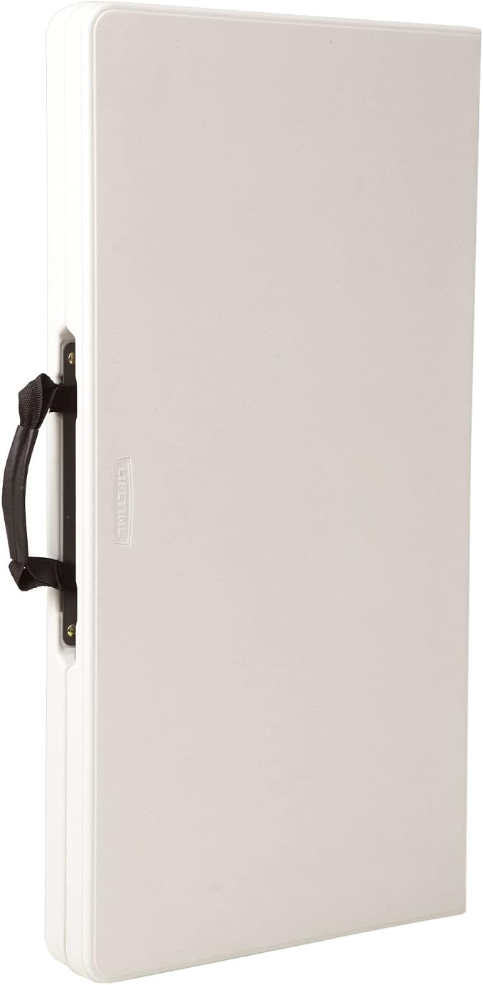 LIFETIME 80273 Fold in Half Square Table, 34 Inch, White