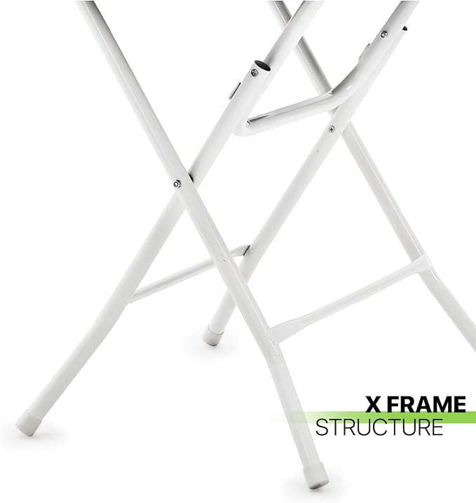 Magshion 31" Round Folding Table White Foldable Plastic Card Outdoor Utility Tables for Picnic Party Dining