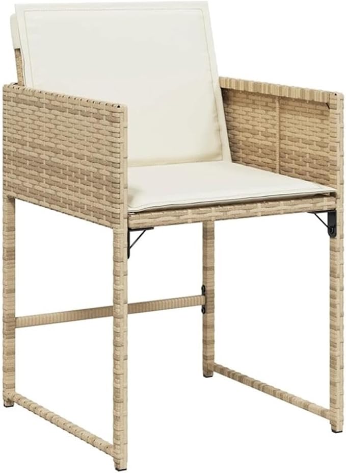 Afuera Living 13 Piece Patio Dining Set, PE Rattan, Brown/Cream White Finish, UV-Resistant, Foldable Design, Powder-Coated Steel Frame, Removable Cushion Covers, Outdoor Garden Furniture for 12 People