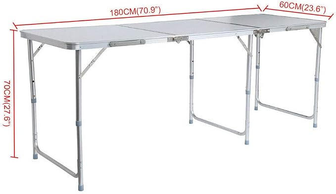 Portable Aluminum 6ft Folding Table in/Outdoor Picnic Party Dining Camping Table