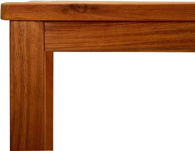 vidaXL Solid Acacia Wood Patio Console Table - Entryway Accent Hallway Table with Storage Shelf 43.3"x15.7"x29.5"