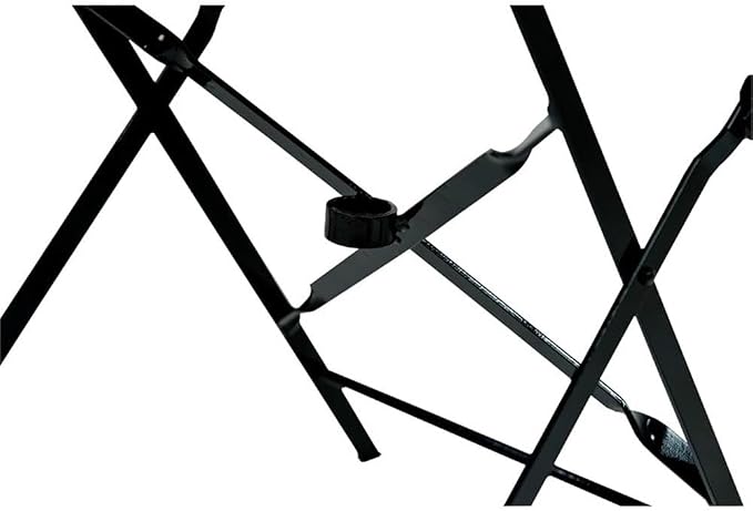 Carolina Classic 30" Folding Metal Bistro Table with Umbrella Hole in Black