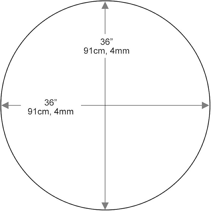 Dulles Glass 36 inch Round Glass Table Top - Tempered - 3/8" Thick Glass Surface, Safe Ogee Edge, Multipurpose for Dining Table, Patio, Coffee and End Table