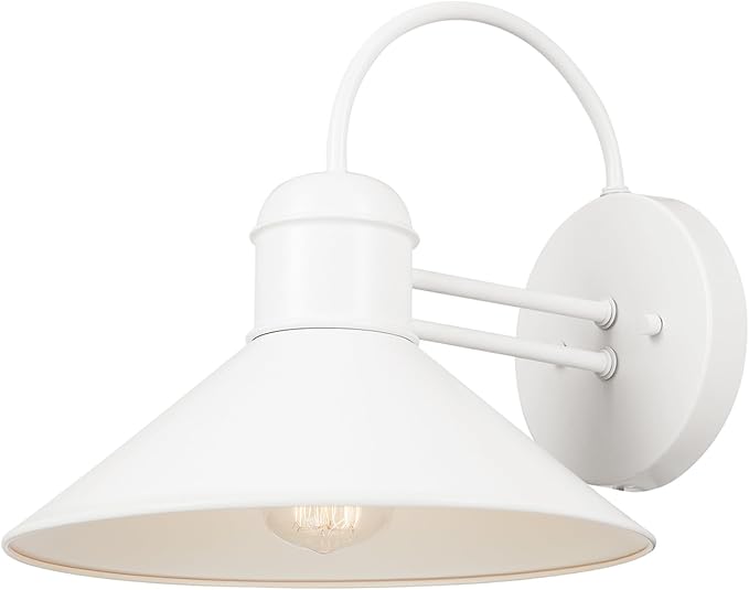 Globe Electric 44388 Novogratz x Globe Maxwell 11" Outdoor Wall Sconce, Matte White