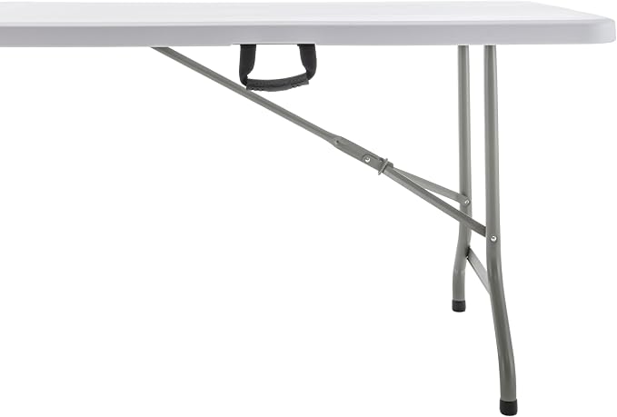 BTEXPERT Set of 2, 96" Long 8-Foot White Plastic Folding Table Portable 30" Wide, 29" High, Indoor Outdoor Events Banquet Dining Party Patio