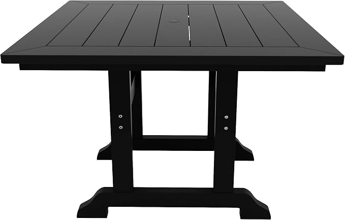 HDPE Laguna 43" Square Dining Table,Black