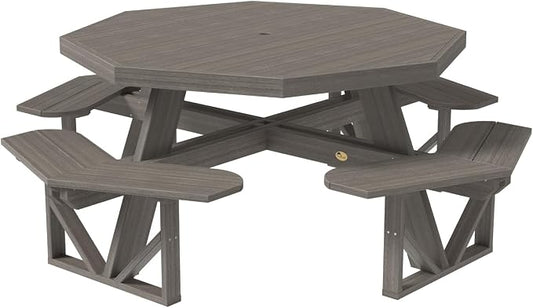 Furniture Barn USA Poly Lumber Octagon Picnic Table, Coastal Gray