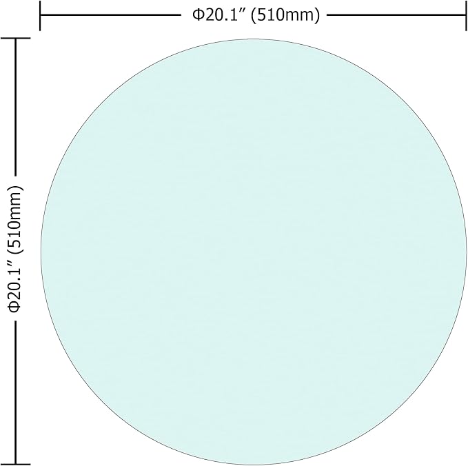 20 Inch Round Transparent Tempered Glass Table Top, Clear Table Surface Protector, Safe 1/4" Thick-Flat Polished Edge, Replacement Glass Top for Home, Office, Patio, Outdoor/Indoor