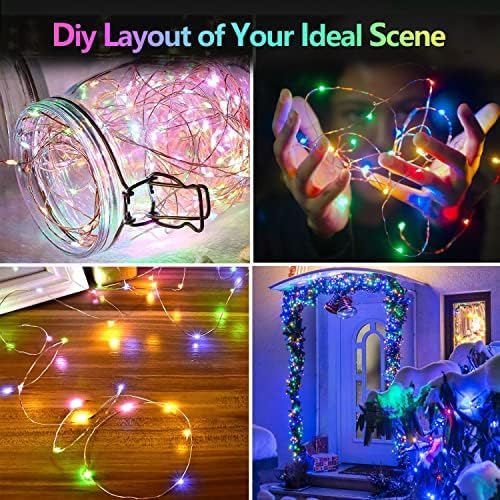 4 Pack 60 LED Fairy Lights Battery Operated with Timer, 20 FT Multicolor | Cuttable Copper Wire, Waterproof Battery String Lights for Indoor Outdoor, Wedding, Bedroom, Home, DIY, Christmas Decorations