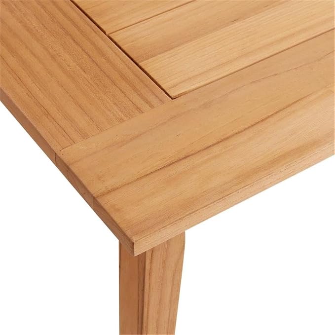 Linon Farrah Outdoor Teak Wood Coffee Table 12.4" High in Natural Oil Finish