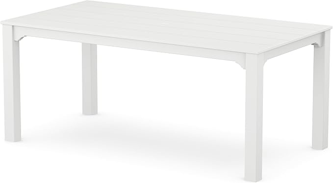 Martha Stewart by POLYWOOD® Chinoiserie Parsons 38" x 72" Dining Table in White