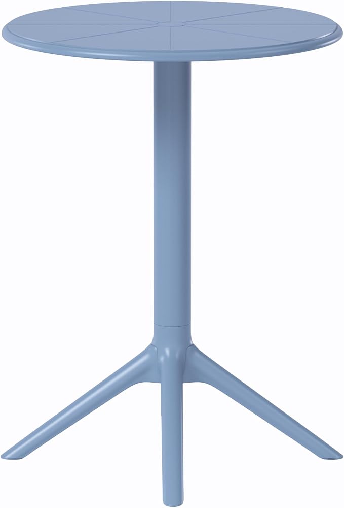 WestinTrends Playa 23.5" Outdoor Polypropylene Resin Round Patio Bistro Dining Table for 2, French Blue