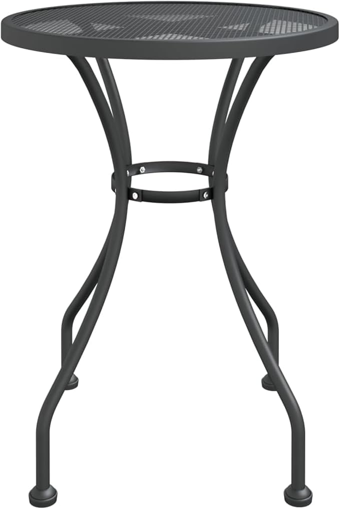 Gecheer Classic Mesh Top Outdoor Garden Table Sturdy Iron Frame for Drinks and Snacks, Anthracite 60x72 cm Diameter x Height