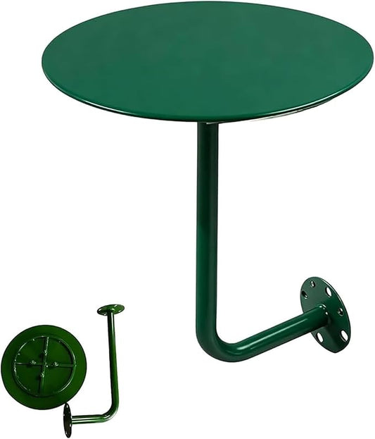 Wall Mounted Round Bar Table, Heavy Duty Iron Floating Desk, Space Saving Dining Table for Small Spaces, Waterproof Indoor/Outdoor Coffee Table, 19.7in Diameter