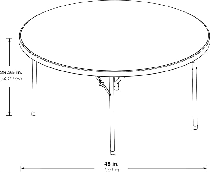 PRO&Family 4' / 48 inches / 4 Foot / 120 cm / 4 ft White Round Folding Table White Granite Outdoor Table 4 Ft Card Table Round Classroom Tables Plastic Circle Table Round Fold Up Table Card Table