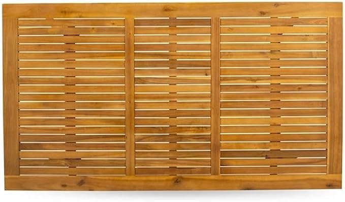 Pemberly Row Contemporary 5-Piece Outdoor Patio Dining Set, Natural Oil Finish, Rectangular Table with Folding Chairs, Lightweight Design, Space-Saving Outdoor Dining Furniture for Patio or Garden Use