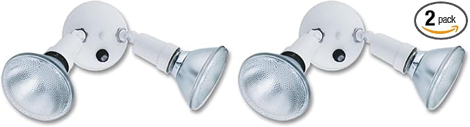 Lithonia Lighting OFTH 300PR 120 P WH-M12 Adjustable Twin PAR Holder with Dusk-to-Dawn, 120 Volts, 300 Watts, White (Pack of 2)