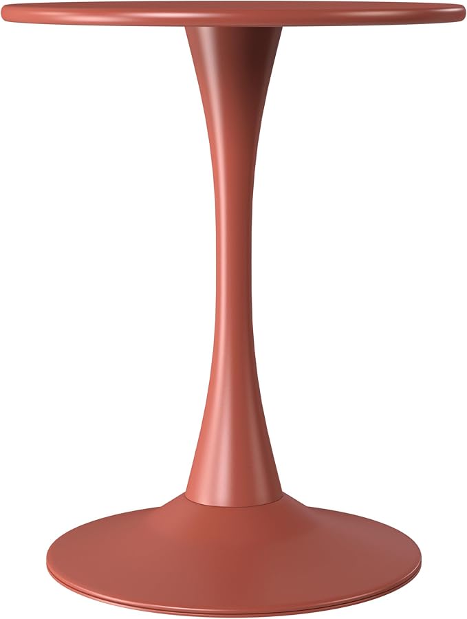 WestinTrends Playa 23.5" Round Outdoor Indoor Metal Cocktail Dining Table, Red