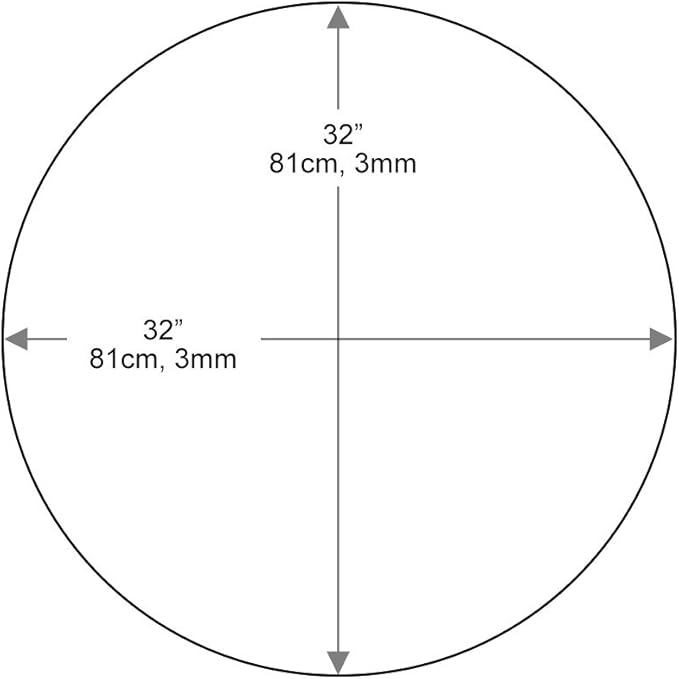 Dulles Glass 32 inch Round Glass Table Top - Tempered - 1/2" Thick Glass Surface, Safe Beveled Edge, Multipurpose for Dining Table, Patio, Coffee and End Table
