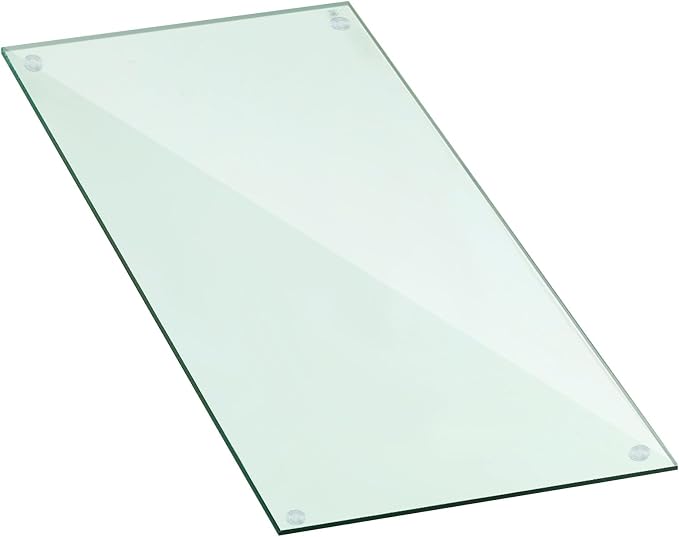Landical 24" x 48" Rectangle Clear Tempered Glass Table Top 1/2" Thick Eased Corners Clear Tempered Top Patio Table Replacement with 10 Anti Slip Pads for Kitchen Coffee Dining Table
