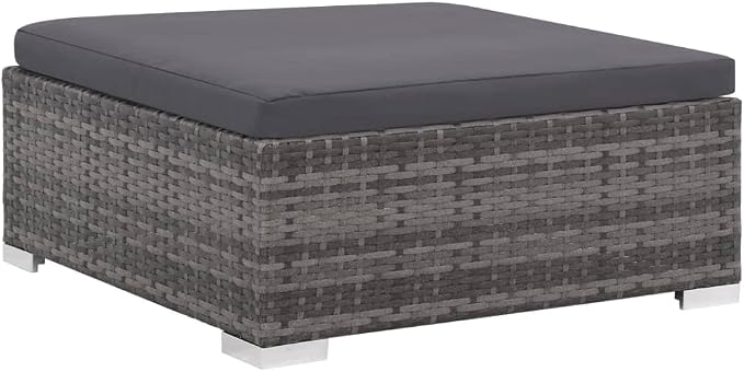 vidaXL Patio Furniture Set 6 Piece, Patio Conversation Set with Cushions, Outdoor Sectional Sofa with Coffee Table for Garden, Poly Rattan Gray