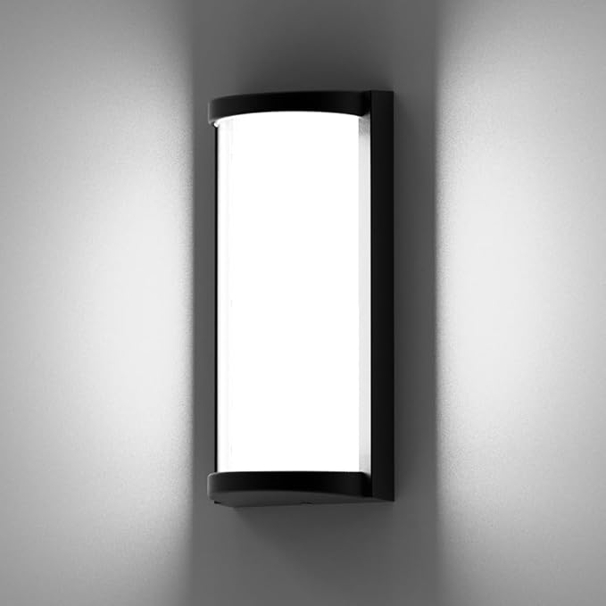 Modern Outdoor Wall Lights,Exterior Wall Sconce Lighting Fixtures,LED Wall Mounted Lamps,Matte Black Porch&Patio Light,IP65 Waterproof for Hallway Stairs Gardens(6000k)