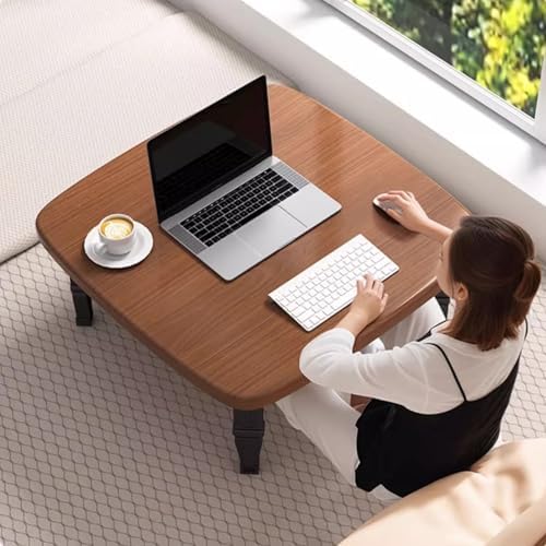 Japanese Folding Low Table - Space-Saving Wooden Floor Desk for Bedroom & Outdoor Use, Ideal for Tea Room, 31.5"x31.5" Small Table for Minimalist Living