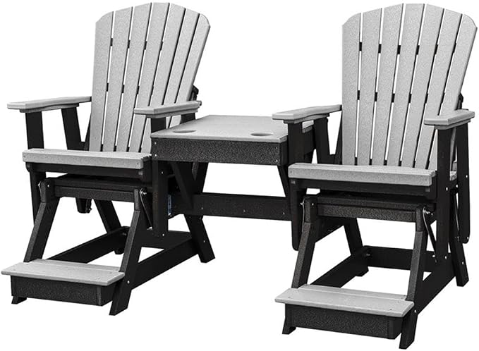 OS Home and Office 516LGB-K Double Balcony Height Glider with Center Table