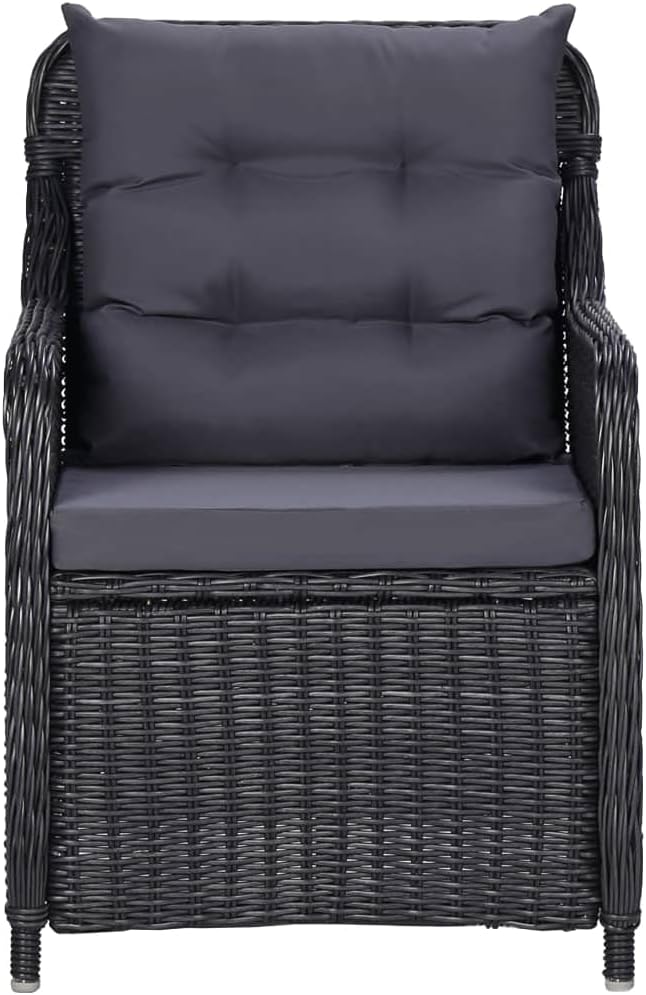 5 Piece Patio Dining Set,Outdoor Dining Set,Patio Furniture Set,Outdoor Patio Chairs,Porch Chair,Outdoor Coffee Table,Front Porch Furniture,Modern Set,Patio Dining,for Garden,Poolside, Black