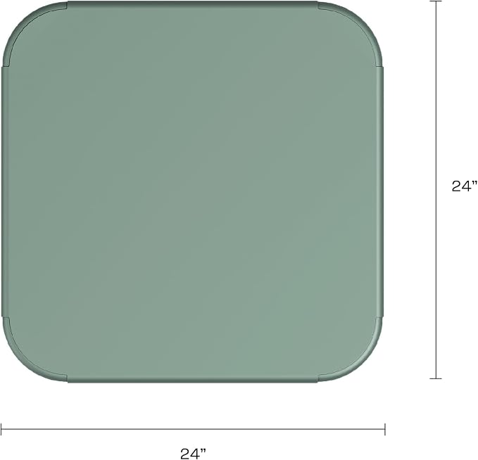 Jamesdar, Haley, Square Heavy Duty Commercial Steel Bistro Dining Table, All Steel Construction, Indoor Outdoor Restaurant & Café Use, 300 lb Capacity, 24" D x 30" H, Aloe Green