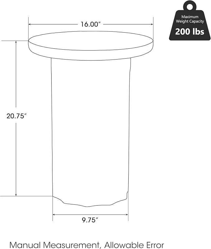 Glitzhome Indoor Outdoor Side Table 21" H, Modern MGO Faux Marble Side Table Round End Table, Decorative Accent Stool for Garden Outdoor Patio Living Room Bedroom Home Decor