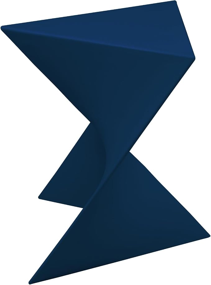 LeisureMod 15.75" Navy Blue Stackable Side Table - Weather-Resistant Plastic Triangular Accent End Table for Indoor & Outdoor Use