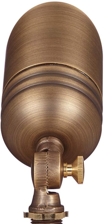 VOLT 12V Fat Boy Outdoor Spotlight (Bronze) & 5W 3000K MR16 LED Bulb | Solid Brass, 400 Lumens of Modern White Light, Low Voltage, Ideal for Uplighting of Yard, Garden, Trees & House