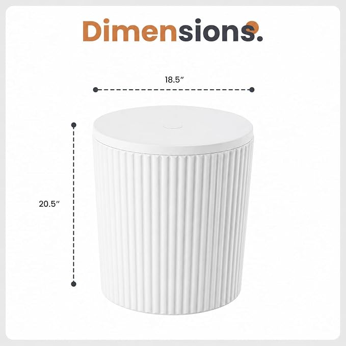 HOMPUS Umbrella Side Table, Outdoor Patio Table with Umbrella Hole, Round Patio Stand for Porch, Poolside & Garden, Composite Material, Modern Coffee End Table, Easy Assembly, White
