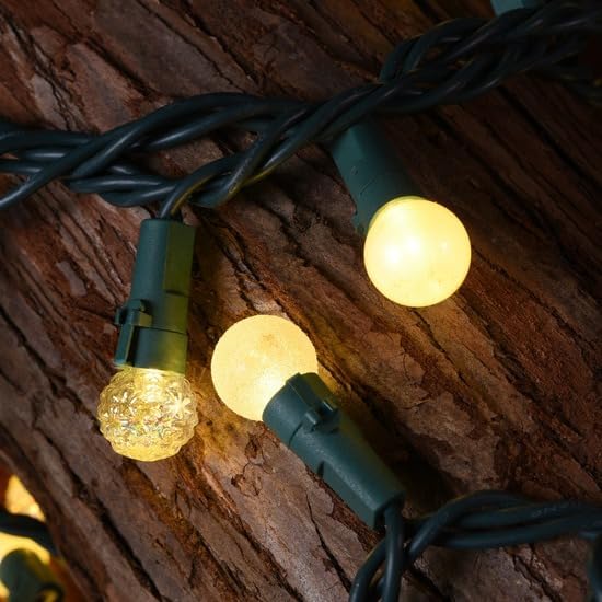 Globe String Lights: 2 Pack 70 LED Mix-Ball Fairy Lights Plug in UL Listed Christmas Tree Lights 19Ft Christmas Outdoor Indoor Fairy Lights for Bedroom Tree Patio Party Garden Wedding, Warm White
